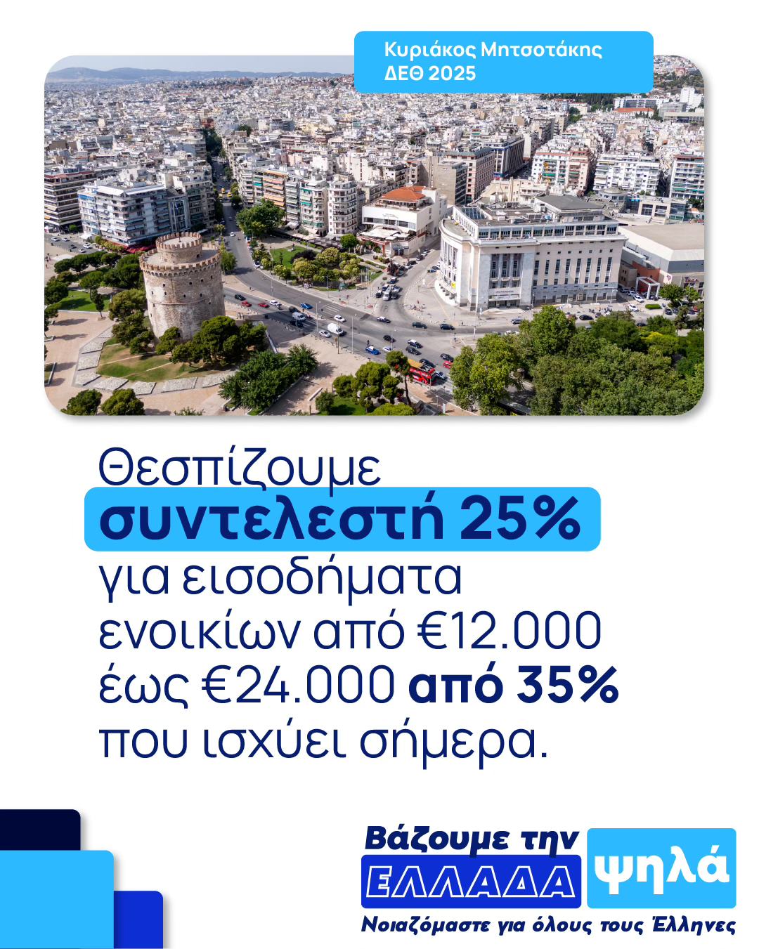 Σχέδιο φορολογικών ελαφρύνσεων ανακοίνωσε ο Κυριάκος Μητσοτάκης από τη Θεσσαλονίκη