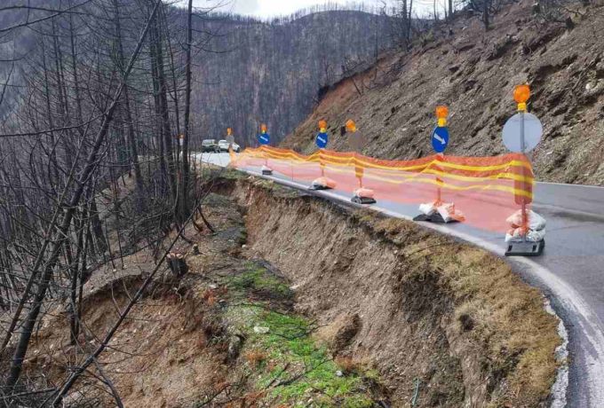 Οδικός άξονας Καστανιάς–Μόσιας | Σε συνεργασία Περιφέρειας και ΕΑΓΜΕ η γεωλογική εκτίμηση στο σημείο υποχώρησης