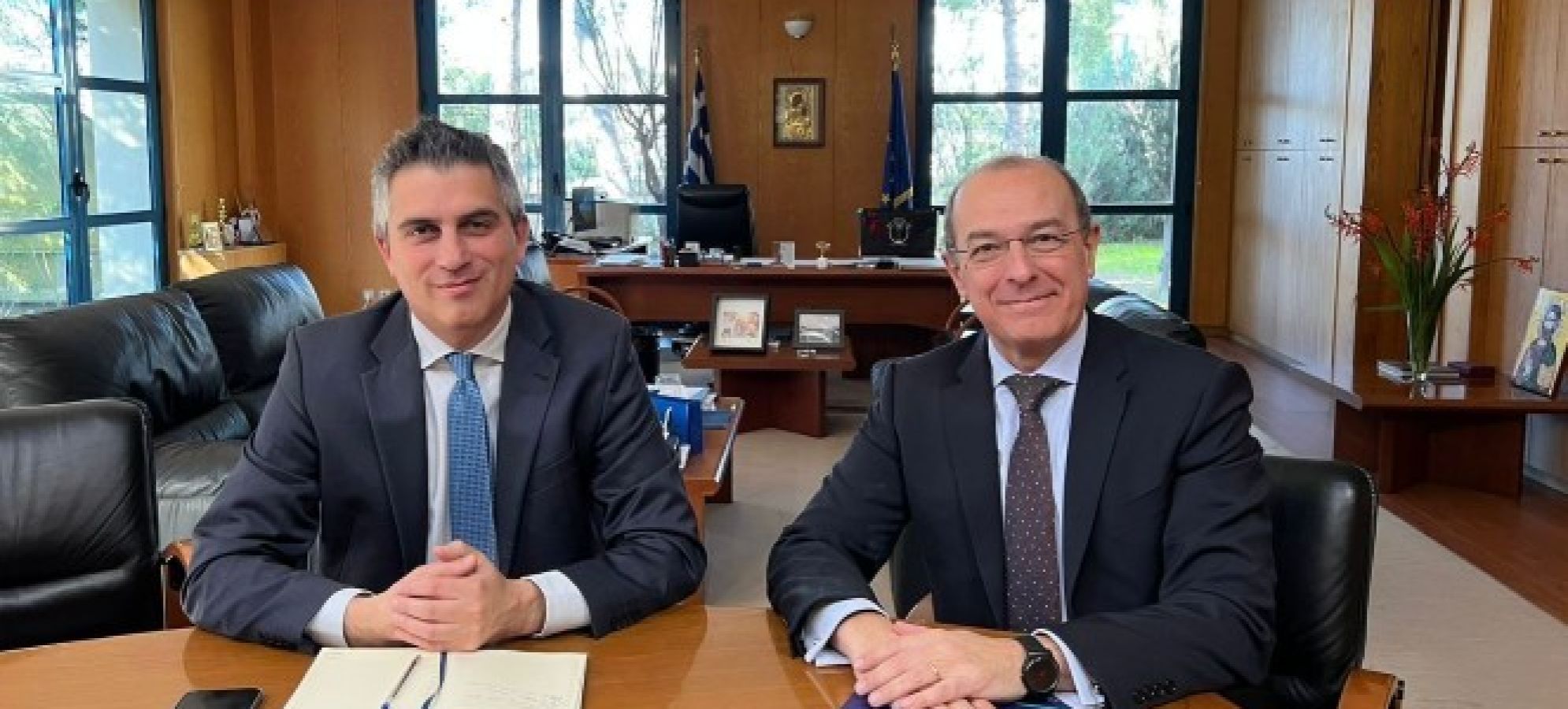 Συνάντηση του Υπουργού Υποδομών και Μεταφορών Χρίστου Δήμα με τον Πρέσβη της Ιταλίας Paolo Cuculi