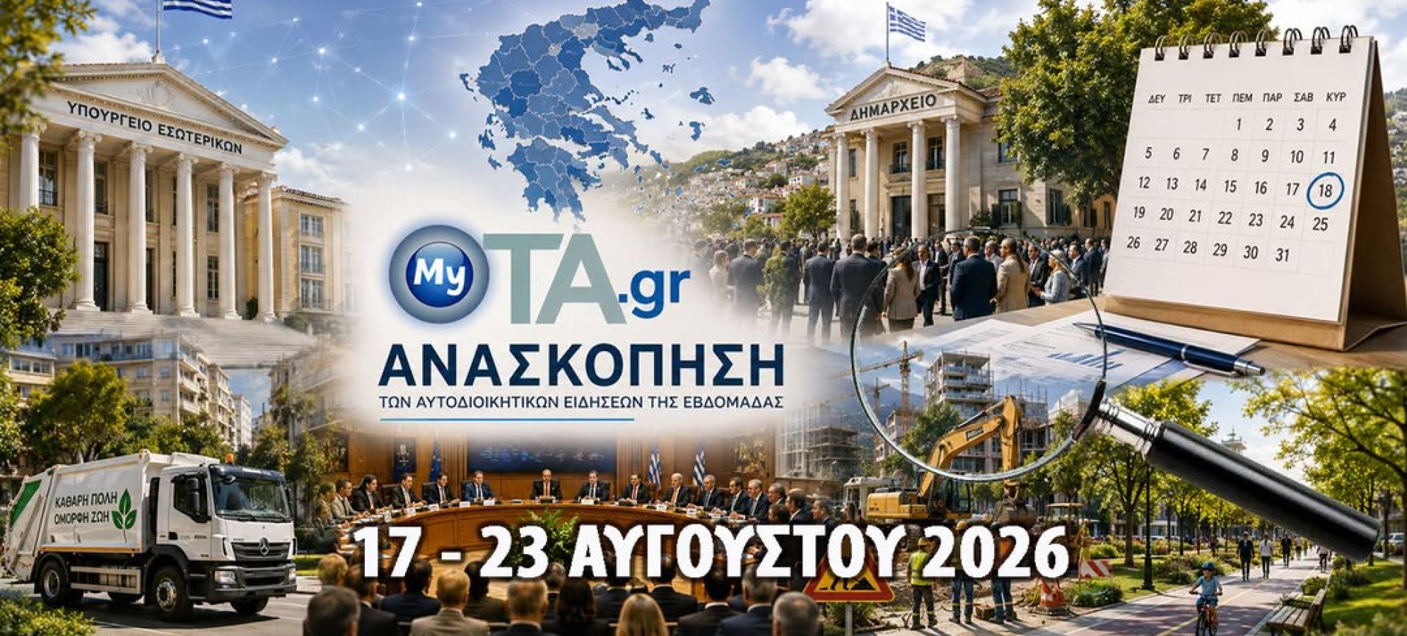 Οι 12 σημαντικότερες ειδήσεις για την αυτοδιοικητική εβδομάδα 17-23 Αυγούστου 2026 
