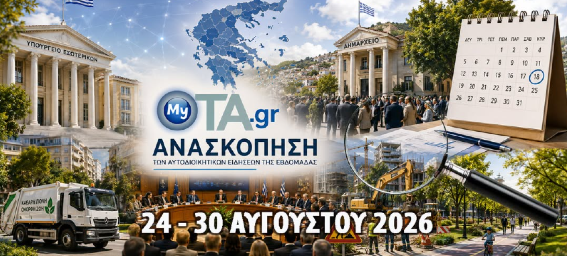 Οι 11 σημαντικότερες ειδήσεις για την αυτοδιοικητική εβδομάδα 24-30 Αυγούστου 2026 