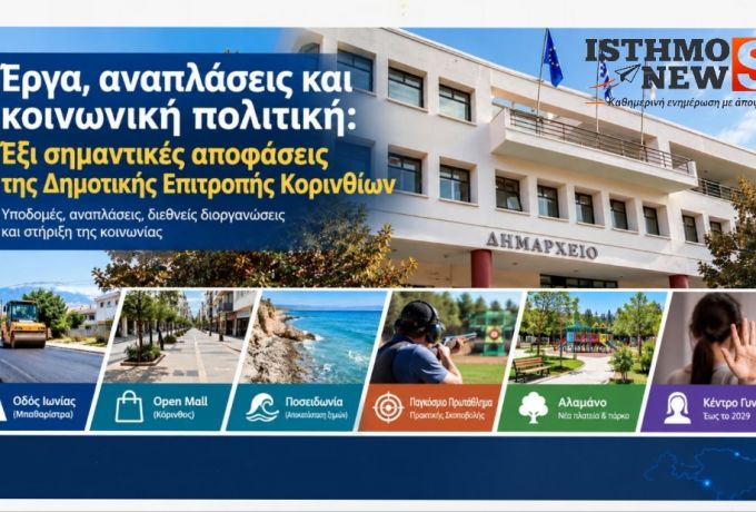 Κόρινθος: Έξι αποφάσεις που φέρνουν έργα, αναπλάσεις και νέες παρεμβάσεις στον Δήμο