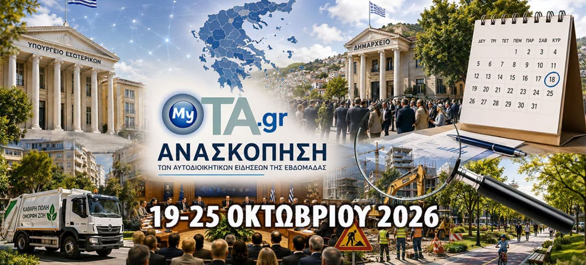 Οι 8 σημαντικότερες ειδήσεις για την αυτοδιοικητική εβδομάδα 19-25/10/2026