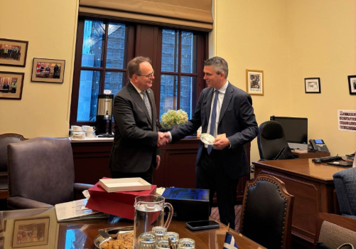 Συνάντηση του Υπουργού Υποδομών και Μεταφορών Χρίστου Δήμα με τον Υπουργό Μεταφορών του Καναδά Steven MacKinnon