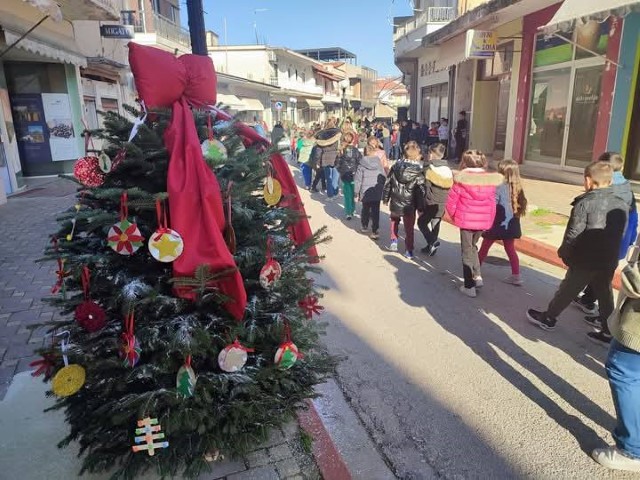Δεν στόλισαν ένα  αλλά 17 διαφορετικά  δέντρα για κάθε σχολική μονάδα
