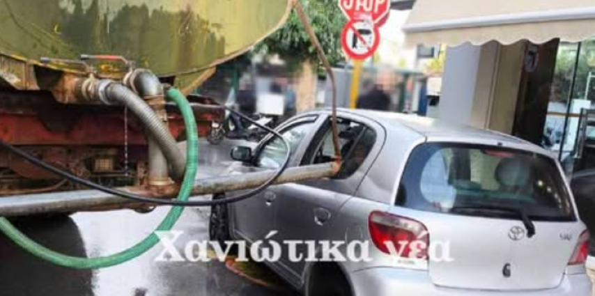 Απίστευτο τροχαίο στην Κρήτη: Εξάρτημα από βυτιοφόρο «καρφώθηκε» στο παράθυρο αυτοκινήτου